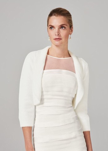 Phase Eight Fay Fluffy Bolero Knitwear White Australia | EJ9721453